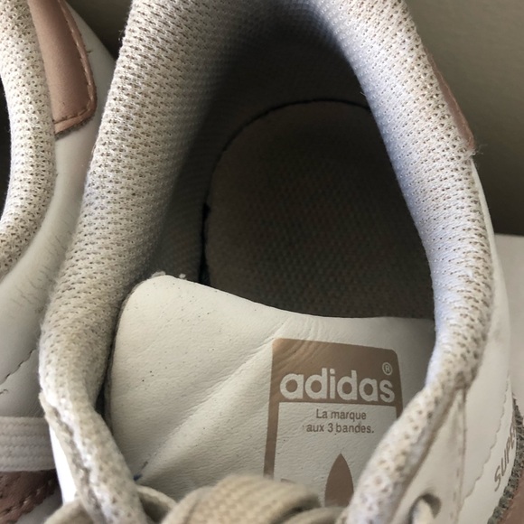 Adidas Rose Gold & White Superstar Sneakers - Picture 7 of 9